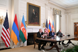 Donald Tramp, İlham Əliyev və Nikol Paşinyan arasında üçtərəfli görüş keçirilib - VİDEO  - YENİLƏNİB 