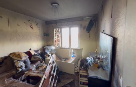 Qaradağda yaşayış binasında yanğınla nəticələnən partlayış olub - FOTO 