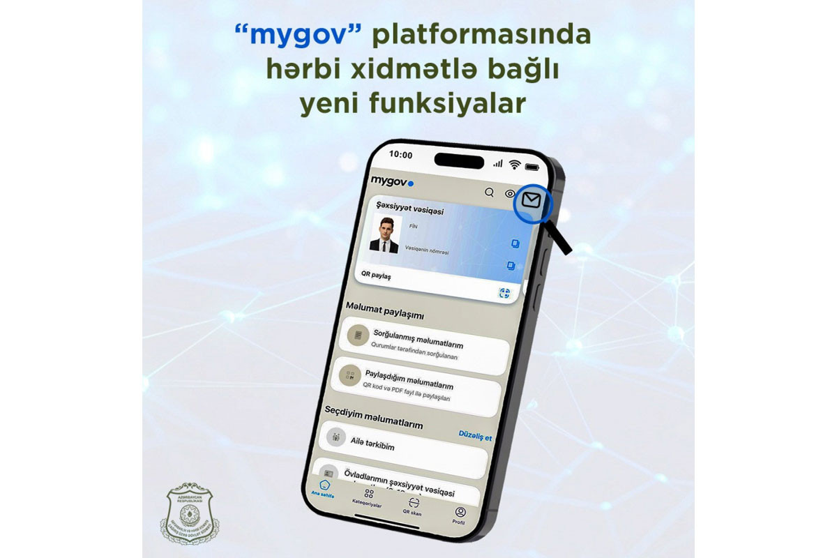 Hərbi xidmətlə bağlı “mygov” platformasına yeni funksiyalar əlavə olunub