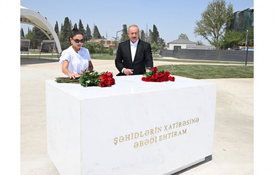 Prezident və birinci xanım Gәncә Memorial Kompleksində görülən işlərlə tanış olublar - YENİLƏNİB 