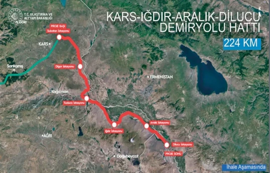 Qars-İğdır-Aralık-Dilucu dəmiryolu xəttinin təməlqoyma mərasimi avqustun 22-də baş tutacaq