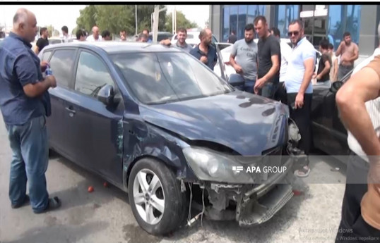 Cəlilabadda 5 avtomobil toqquşub, 2 nəfər xəsarət alıb