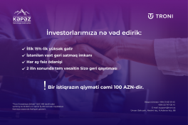 İndi investisiya et, istənilən vaxt sat!