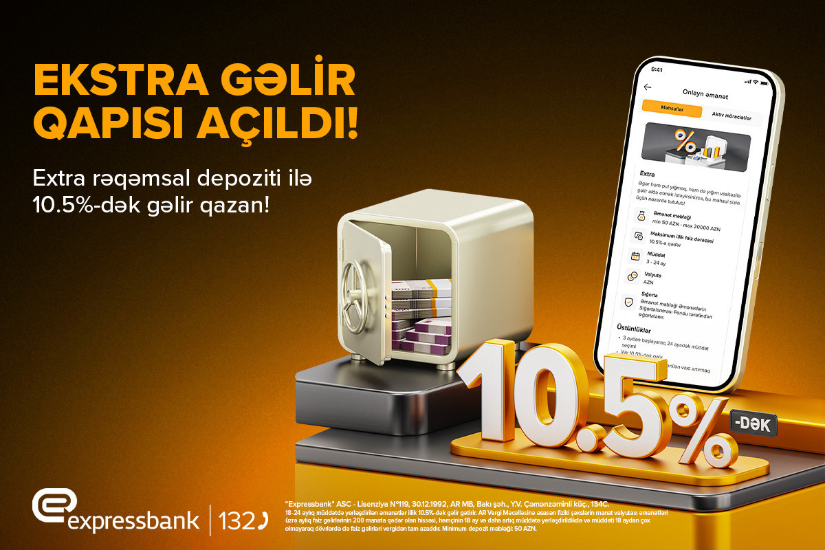 "Expressbank"dan pulunuzu “EXTRA” artıracaq rəqəmsal xidmət