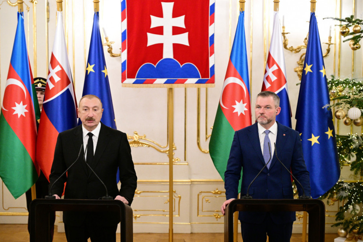 Azərbaycan Respublikasının Prezidenti İlham Əliyev və Slovakiya Respublikasının Prezidenti Peter Pelleqrini