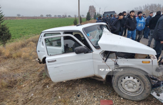 Goranboyda avtomobillə mikroavtobus toqquşub, 6 nəfər xəsarət alıb - FOTO  - YENİLƏNİB 