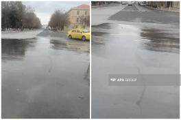 Naxçıvanda magistral su xəttində qəza olub - FOTO 