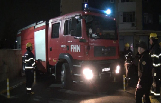 FHN Bakıda növbəti şərti yanğın təlimi keçirib - VİDEO 