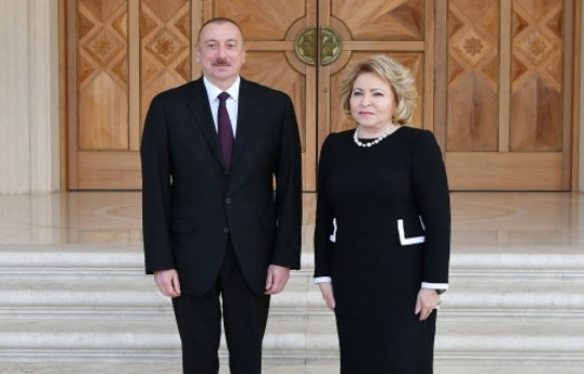 Prezident İlham Əliyev və Rusiya Federasiyası Federal Məclisi Federasiya Şurasının sədri Valentina Matviyenko
