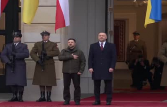 Ukrayna Prezidenti Volodimir Zelenski və Polşa Prezidenti Karol Navrotski