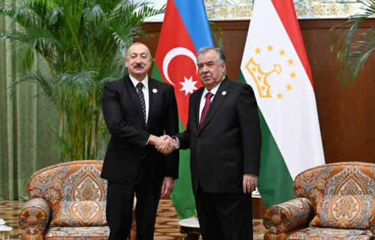 Prezident İlham Əliyev, Tacikistan Prezidenti Emoməli Rəhmon