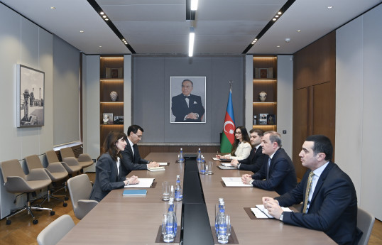 Ceyhun Bayramov diplomatik fəaliyyətinin başa çatması ilə əlaqədar Vladanka Andreyeva ilə görüşüb
