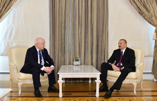 Müstəqil Dövlətlər Birliyinin Baş katibi Sergey Lebedev və Prezident İlham Əliyev