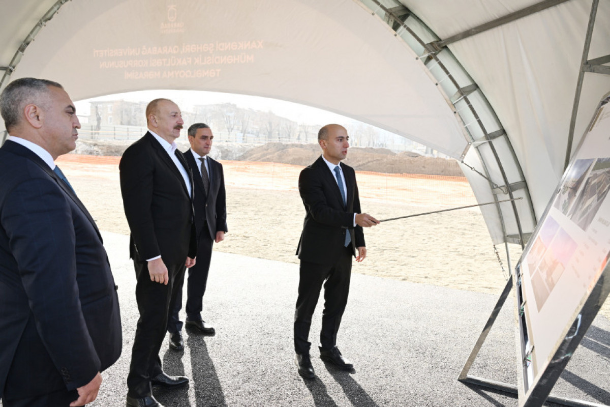 Prezident Xankəndidə Qarabağ Universitetinin Mühəndislik fakültəsinin binasının təməlini qoyub