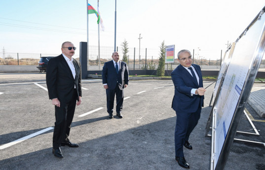 Prezident İlham Əliyev Ağdamda metal elektrik dirəklərinin istehsalı müəssisəsinin açılışında