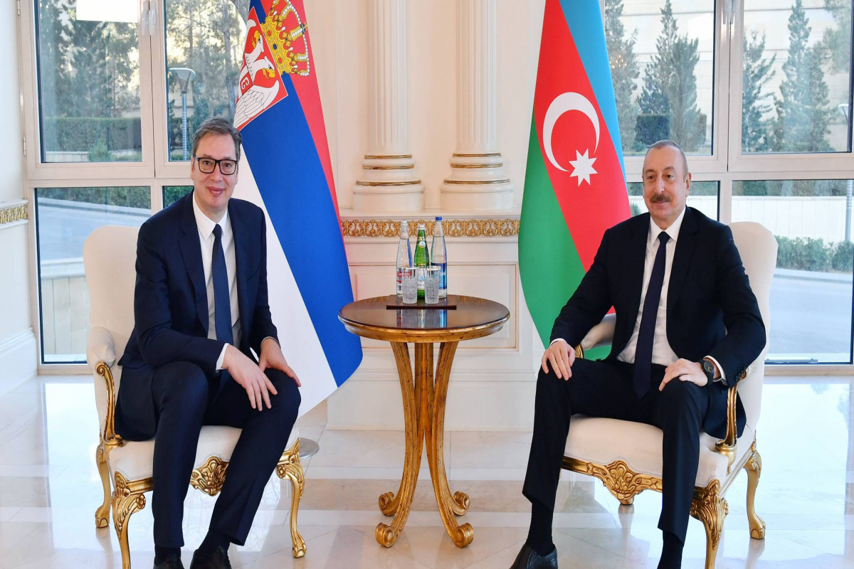 Serbiya Respublikasının Prezidenti Aleksandar Vuçiç və Azərbaycan Respublikasının Prezidenti İlham Əliyev