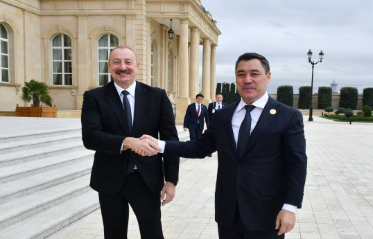 Prezident İlham Əliyev və Qırğız Respublikasının Prezidenti Sadır Japarov