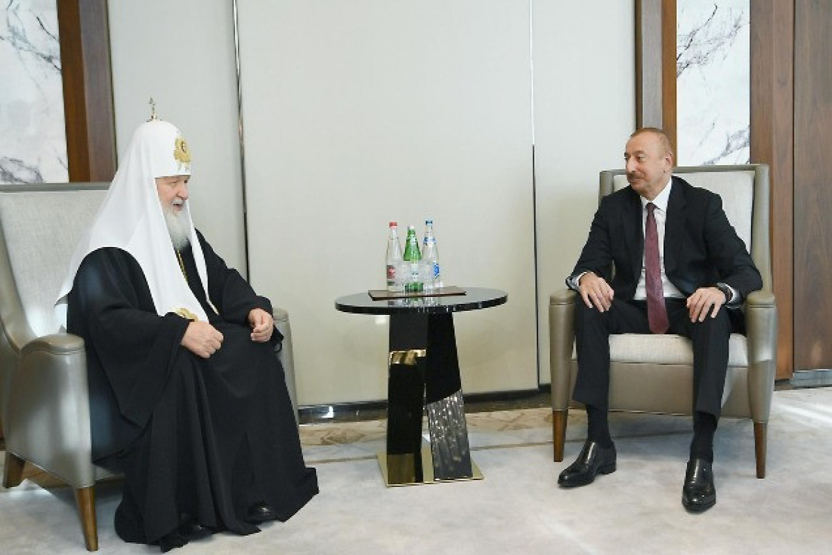 Moskvanın və Bütün Rusiyanın Patriarxı Kirill və Prezident İlham Əliyev