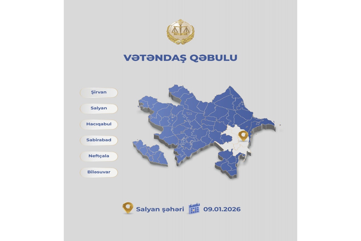 Ədliyyə naziri Salyan şəhərində vətəndaşları qəbul edəcək