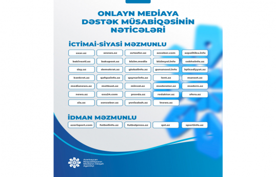 Onlayn mediaya dəstək müsabiqəsinin nəticələri açıqlanıb