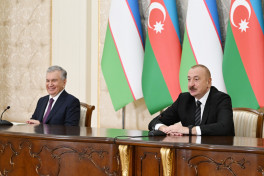 Azərbaycan və Özbəkistan prezidentləri mətbuata bəyanatlarla çıxış ediblər - YENİLƏNİB 