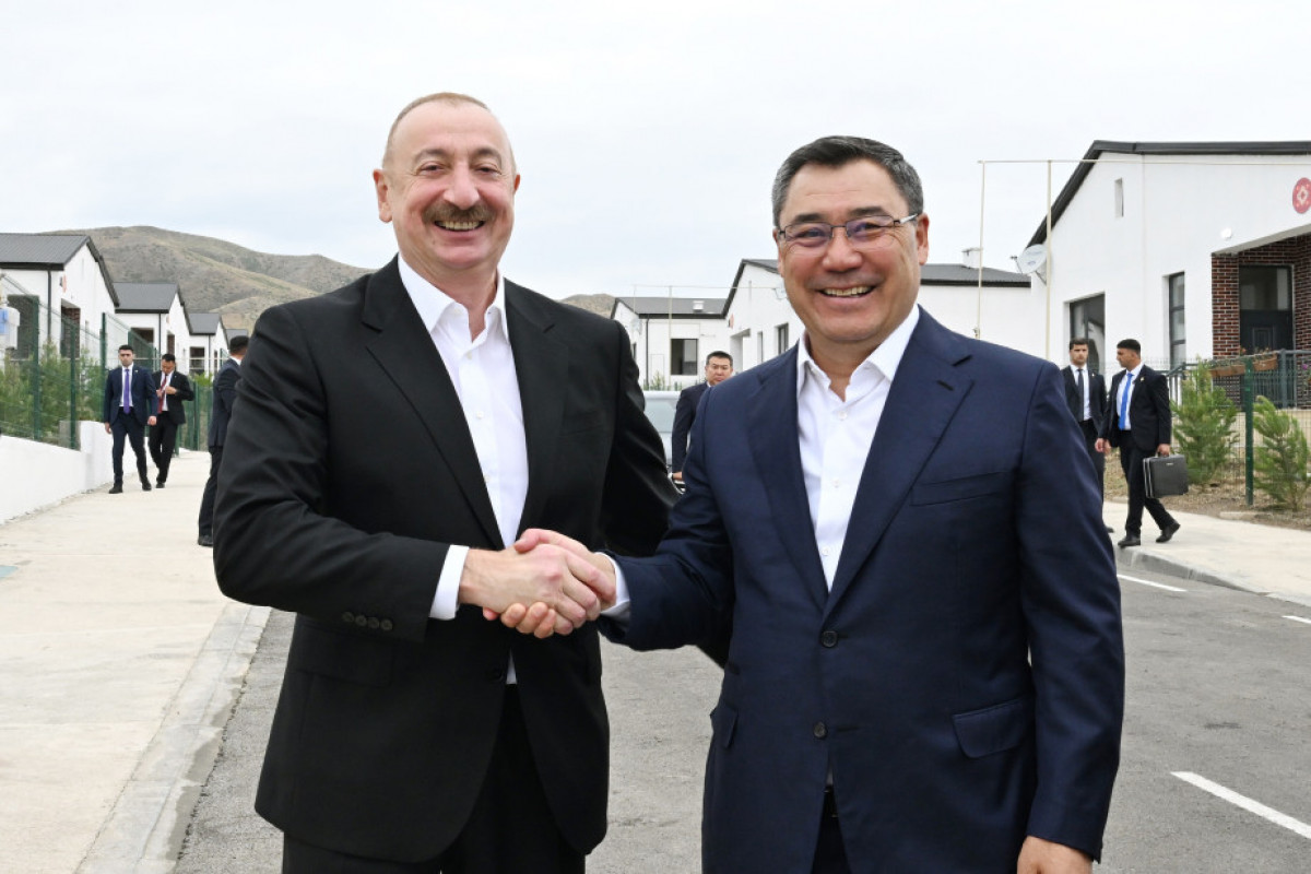 Azərbaycan və Qırğızıstan prezidentləri Ağdamın Xıdırlı kəndinin 1-ci mərhələsinin açılışında iştirak ediblər - YENİLƏNİB 