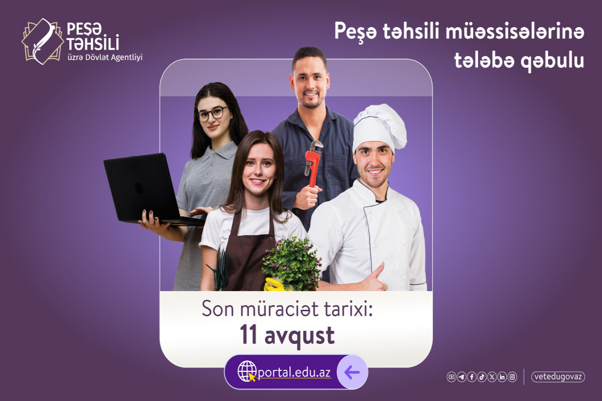 Peşə məktəblərinə tələbə qəbuluna start verilib