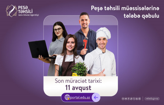 Peşə məktəblərinə tələbə qəbuluna start verilib
