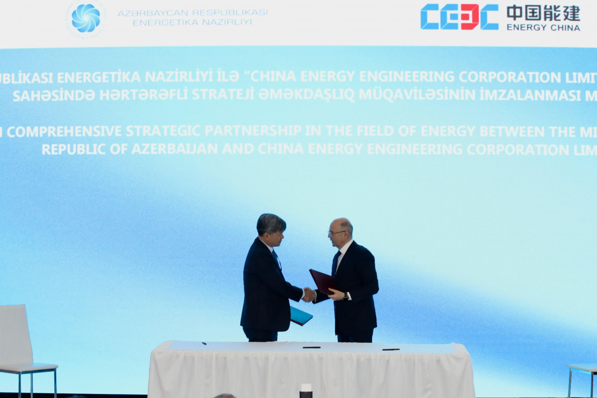 Çin şirkəti ilə enerji sahəsində strateji tərəfdaşlıq Sazişi imzalanıb