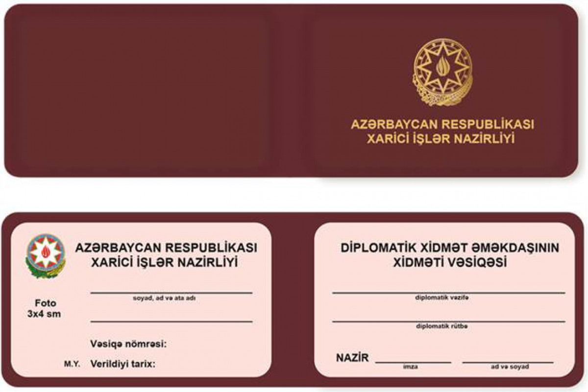 Azərbaycan diplomatlarının xidməti vəsiqəsinin nümunəsi təsdiq edilib - FOTO 