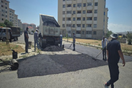 Stansiya Sumqayıt ərazisində genişmiqyaslı asfaltlanma işləri həyata keçirilib
