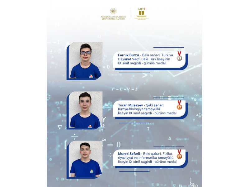 Məktəblilər Yeniyetmələrin Balkan Riyaziyyat Olimpiadasında uğur qazanıb