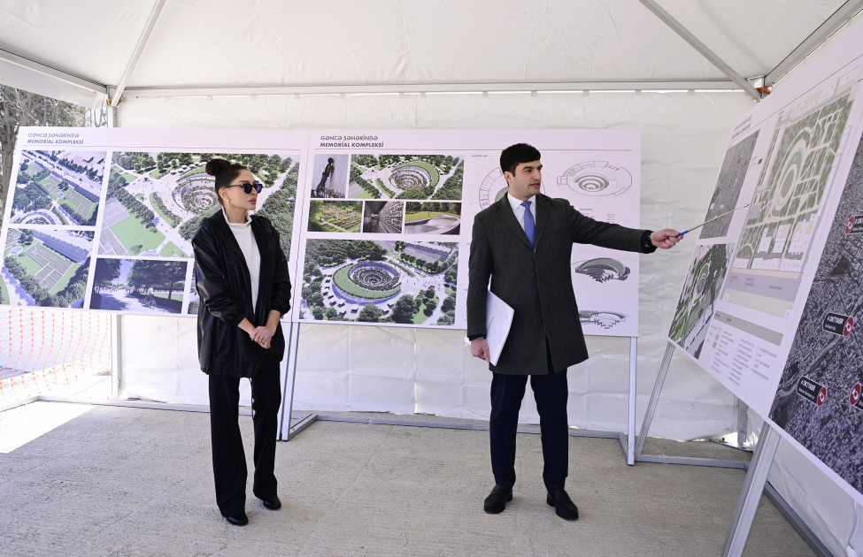 Mehriban Əliyeva Gəncə Memorial Kompleksinin layihəsi ilə tanış olub
