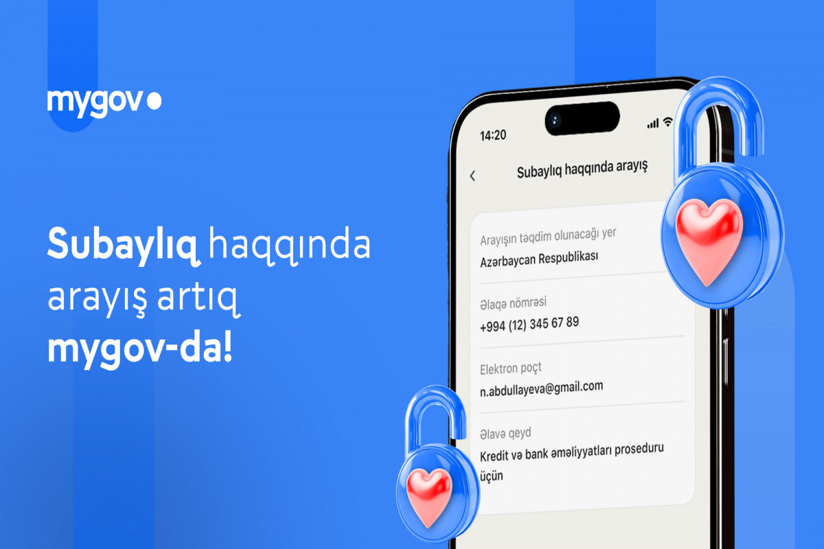 "Subaylıq haqqında arayış"ın "mygov" üzərindən verilməsinə başlanılıb