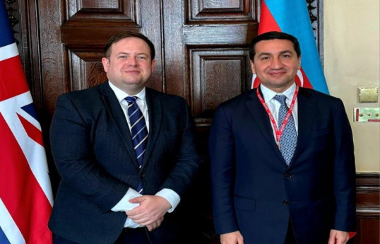 Hikmət Hacıyev Britaniyanın dövlət naziri və təhlükəsizlik müşaviri ilə görüşüb - FOTO 