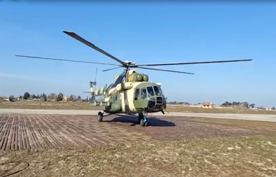 Hərbi Hava Qüvvələrinin helikopterləri təlim-məşq uçuşları keçirib - VİDEO 