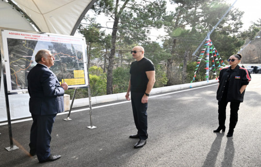 Prezident Sərsəng su anbarından Ağdərənin Umudlu kəndinə gedən avtomobil yolunun açılışında iştirak edib - YENİLƏNİB 