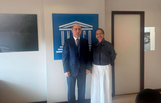 Emin Əmrullayev Parisdə UNESCO Baş direktorunun müavini ilə görüşüb