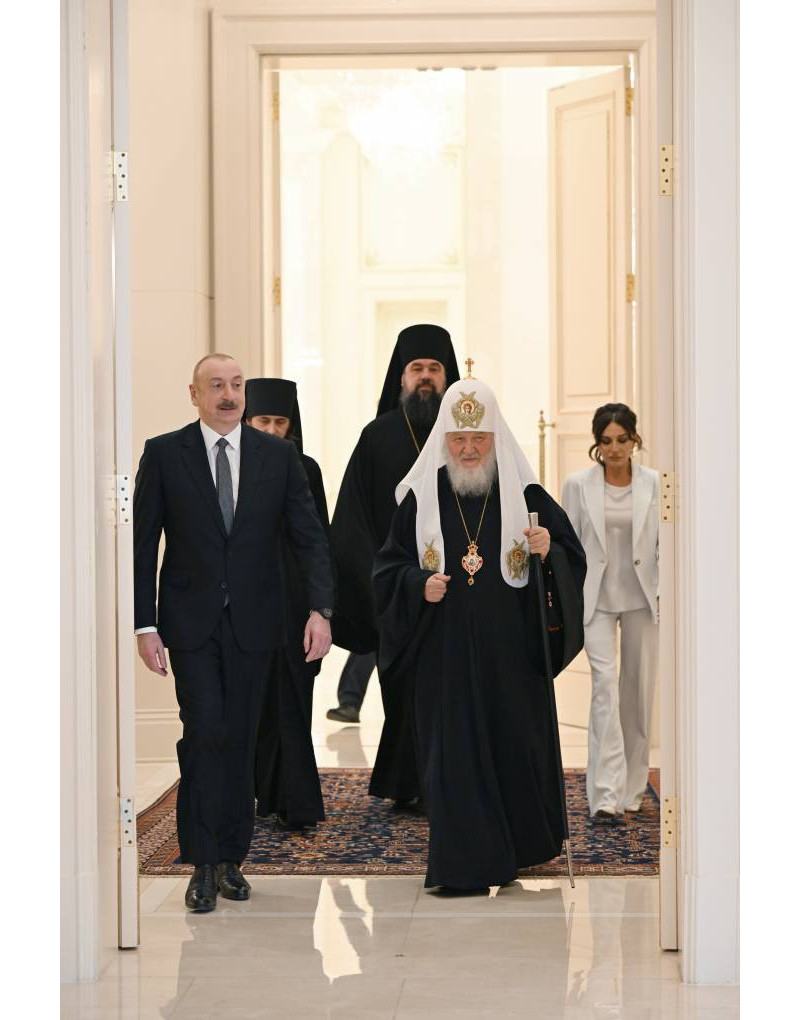 Prezident İlham Əliyev Moskvanın və Bütün Rusiyanın Patriarxı Kirill ilə görüşüb  - FOTO  - YENİLƏNİB 