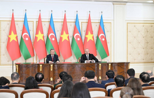 Azərbaycan Prezidenti və Vyetnam Kommunist Partiyası MK-nın Baş katibi mətbuata bəyanatla çıxış ediblər  - FOTO  - YENİLƏNİB-1 