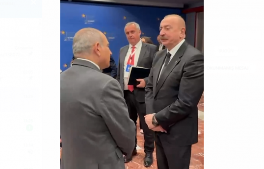 Prezident İlham Əliyevin Tiranada Nikol Paşinyanla ayaqüstü görüşü olub - VİDEO 