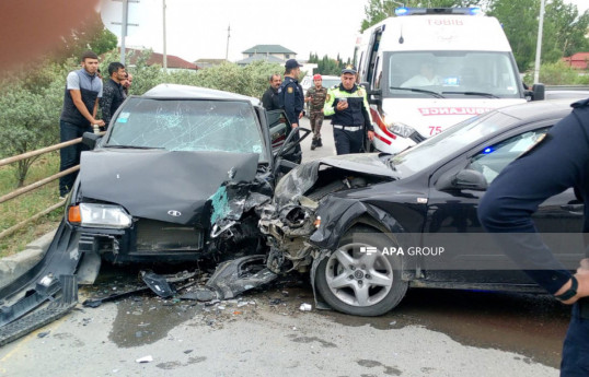 Şirvanda "Opel" və "VAZ" toqquşub, 3 nəfər xəsarət alıb