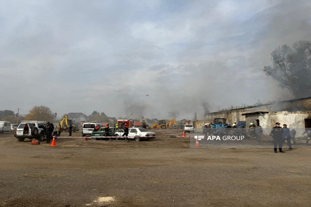 FHN-in Gəncə Regional Mərkəzi kompleksi mülki müdafiə təlimi təşkil edib - FOTO 