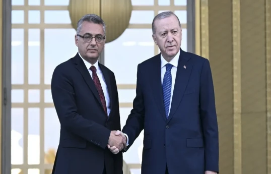 Türkiyə Prezidenti Rəcəb Tayyib Ərdoğan və Şimali Kipr Türk Cümhuriyyətinin Prezidenti Tufan Erhürman