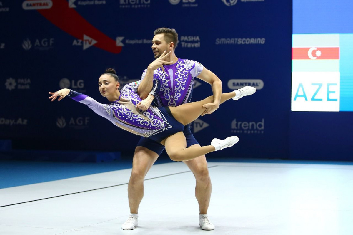 Aerobika gimnastikası üzrə qarışıq cütlüyümüz Avropa çempionu olub - FOTO 
