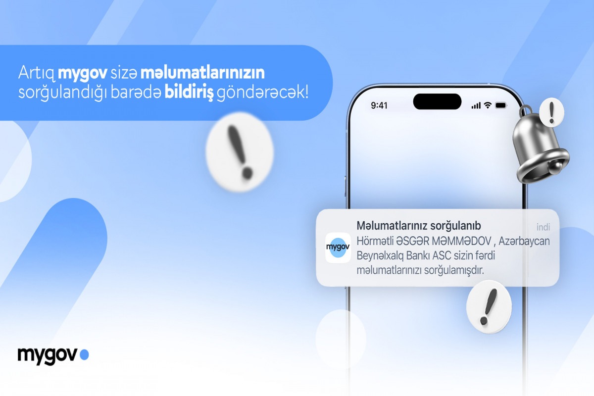 “mygov” platformasında məlumat sorğuları barədə bildirişlər göndəriləcək