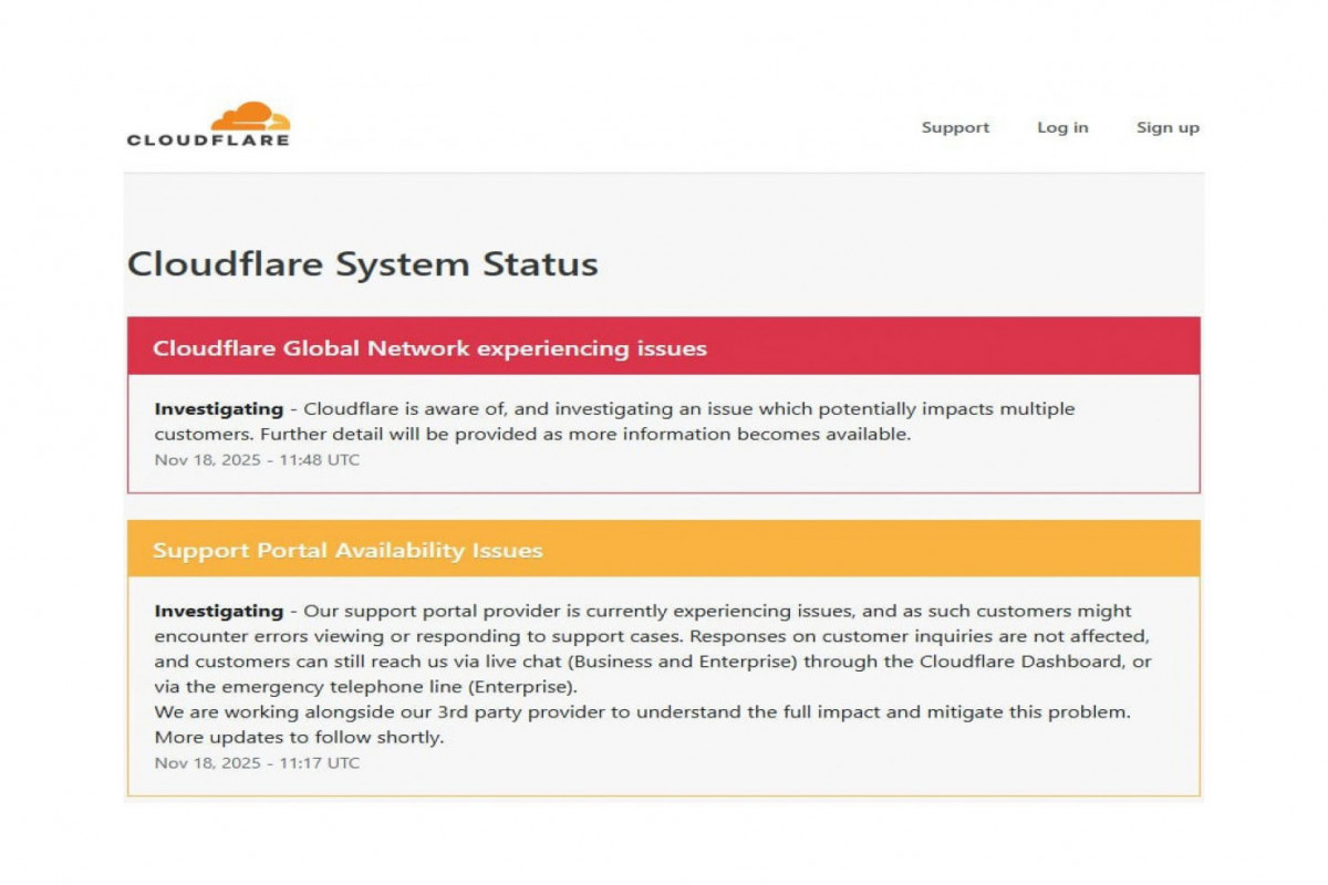 Cloudflare-də qlobal nasazlıq: Dünyanın bir çox ölkəsində, o cümlədən Azərbaycanda bəzi saytlara giriş məhdudlaşıb