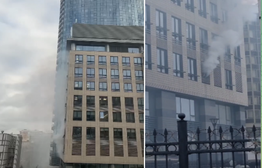Moskvanın mərkəzində hoteldə yanğın başlayıb, 400 nəfər təxliyə edilib