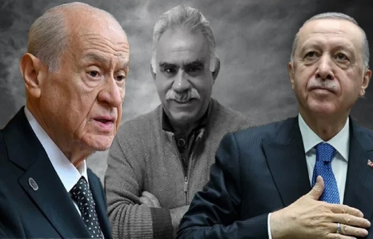 MHP sədri Dövlət Bağçalı, PKK lideri Abdullah Öcalan, Türkiyə Prezidenti Rəcəb Tayyib Ərdoğan