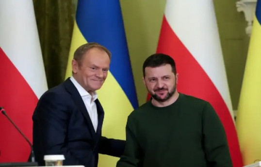 Ukrayna Prezidenti Volodimir Zelenski  və Polşanın Baş naziri Donald Tusk